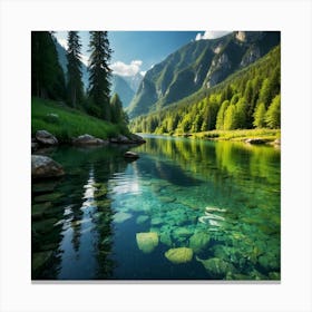 Clear Water In The Mountains Canvas Print