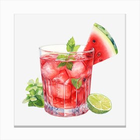 Watermelon Cocktail 4 Canvas Print