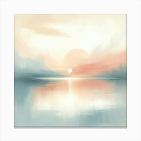 Sunset Over Water Art Canvas Print