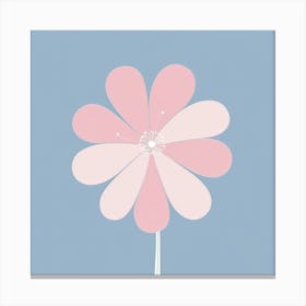 A White And Pink Flower In Minimalist Style Square Composition 710 Canvas Print