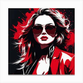 Woman In Red 3 Canvas Print