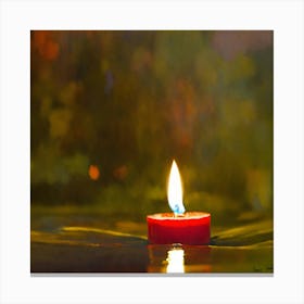 Lit Candle In Water Canvas Print
