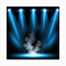Blue Stage Lights and smoke Canvas Print