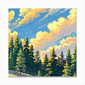 Leonardo Anime Xl A Vibrant Daytime Landscape Featuring A Gold 1 (1) Canvas Print