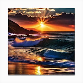 Sunset On The Beach 552 Canvas Print