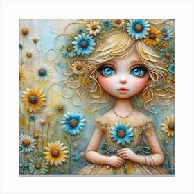 Girl With Blue Eyes 11 Canvas Print