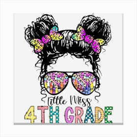 Little Miss 4th Grade For Kids Girls Back To School 1 Canvas Print