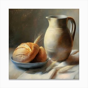 Bread And Jug Canvas Print