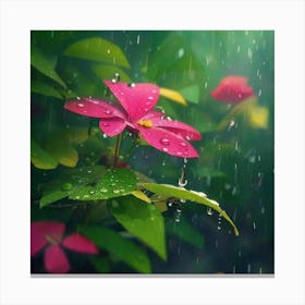 Flower In The Rain Canvas Print