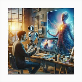 Man Working In His Studio Canvas Print