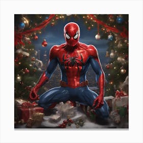 Spiderman Christmas Canvas Print