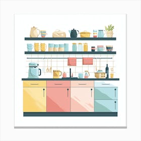 Kitchen With Pots And Pans Canvas Print
