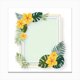 Frame With Tropical Flowers Canvas Print