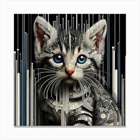 Robot Cat Canvas Art Canvas Print