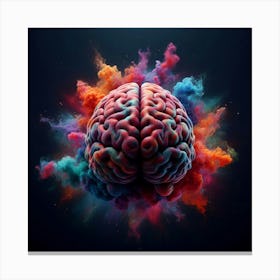 Brain With Colored Powder Canvas Print