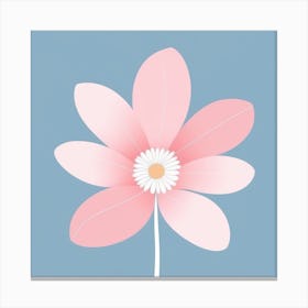 A White And Pink Flower In Minimalist Style Square Composition 300 Canvas Print