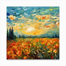 Poppies In The Field 1 Canvas Print