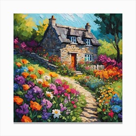 Countryside Cottage Garden Canvas Print