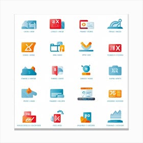 Business Icons Set Canvas Print