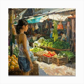 Asian Market Canvas Print