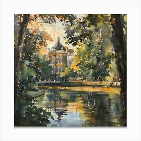 Vondelpark Amsterdam Series. Water Colour Canvas Print