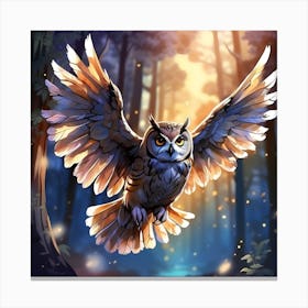 Owl In The Forest Canvas Print