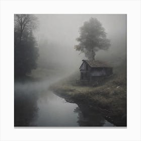 House In The Fog Canvas Print