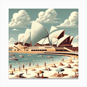 Sydney Opera House at Beach Canvas Print
