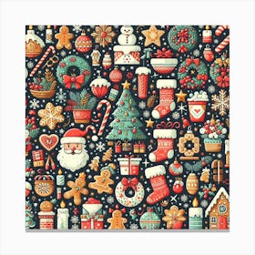 Christmas Doodles Canvas Print