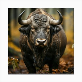 Bison In The Forest Canvas Print