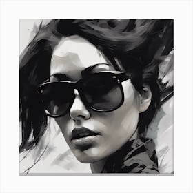 Portrait Of A Woman In Sunglasses Canvas Print