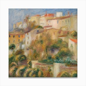 Houses On A Hill, Pierre Auguste Renoir Canvas Print