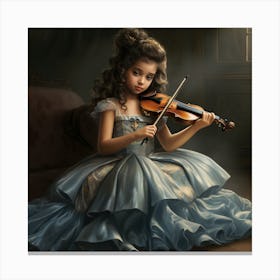 Little Girl Playing Violin 1 Canvas Print