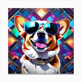 Corgi In Sunglasses 30 Canvas Print