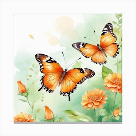 Watercolor Butterflies Canvas Print