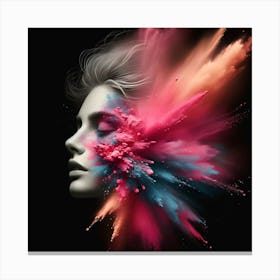 Color Splashed Woman 1 Canvas Print