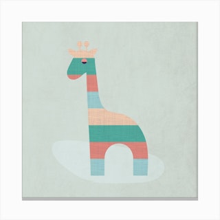 Scandi Giraffe Nursery Canvas Print