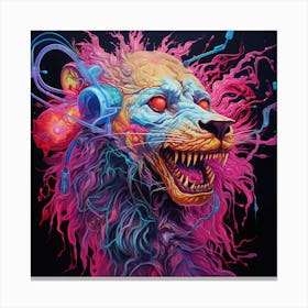 Psychedelic Lion Canvas Print