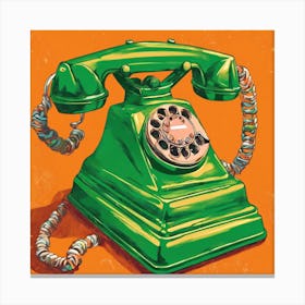 Green Telephone 1 Canvas Print