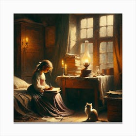 Girl In The Window Canvas Print