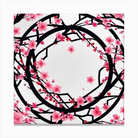 Cherry Blossoms In A Circle Canvas Print