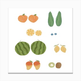 Fruity Boobssquare Canvas Print