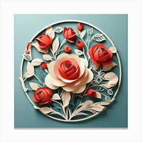 Minimalist, Flower of Roses Canvas Print