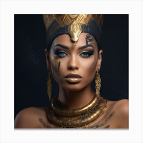 Egyptian Woman With Tattoos Canvas Print