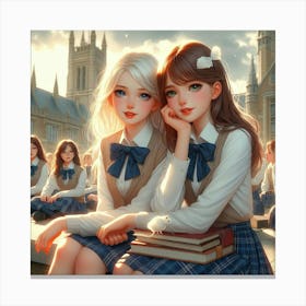 Schoolgirls 1 Canvas Print