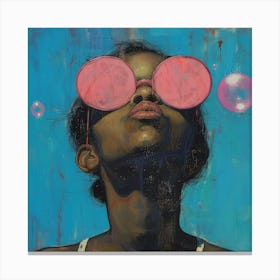 'The Girl With Pink Sunglasses' Canvas Print