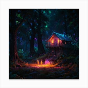 Night In The Forest 6 Canvas Print