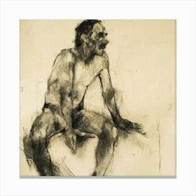 Nude Man Sitting Canvas Print