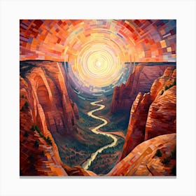 Sunrise Over The Canyon Canvas Print