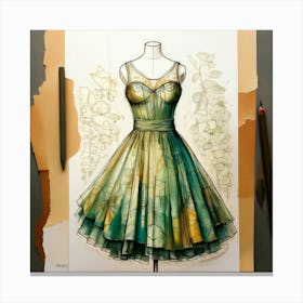 Firefly Frock, Watercolor, Illustration, Paper, Recycled Materials, Fashion Design, Sketch, Detailed (9) Toile